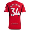 Camisola Manchester United Van De Beek 34 Homen Equipamento 1ª 23/24